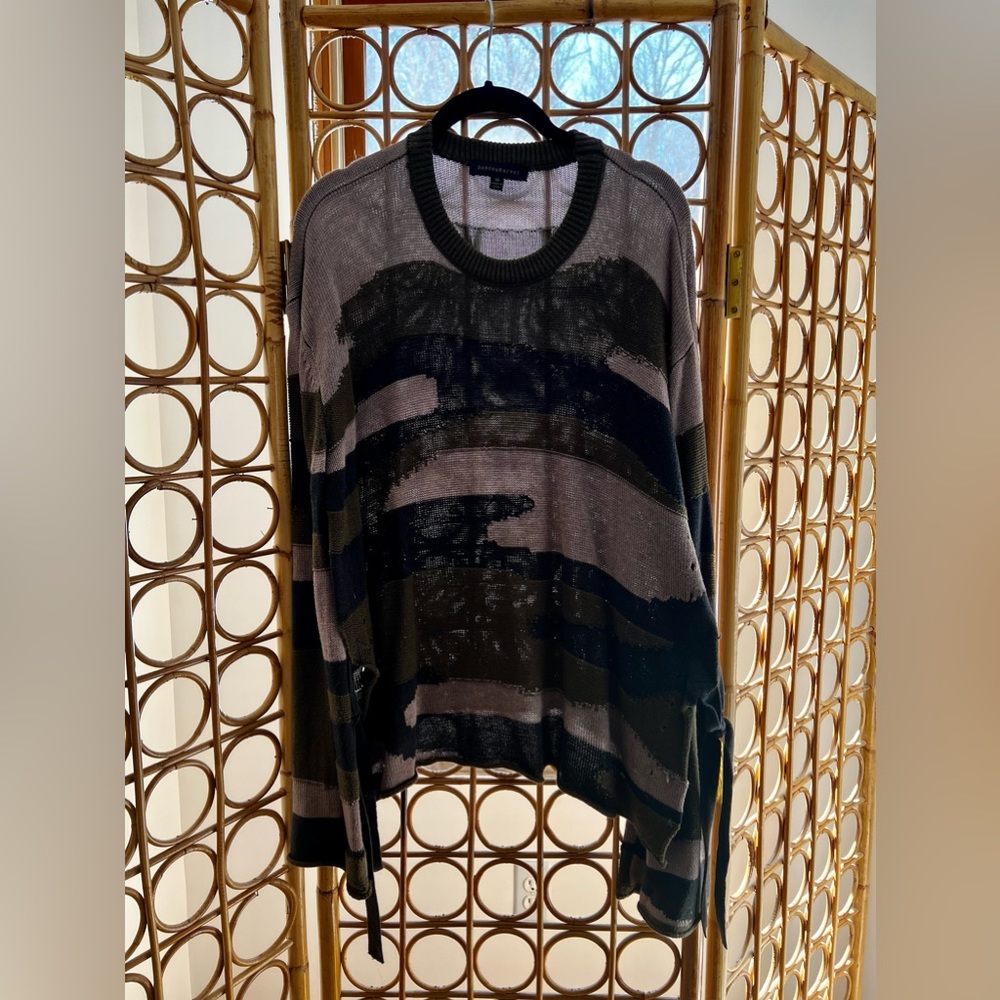 Camo Side Tie Sweater